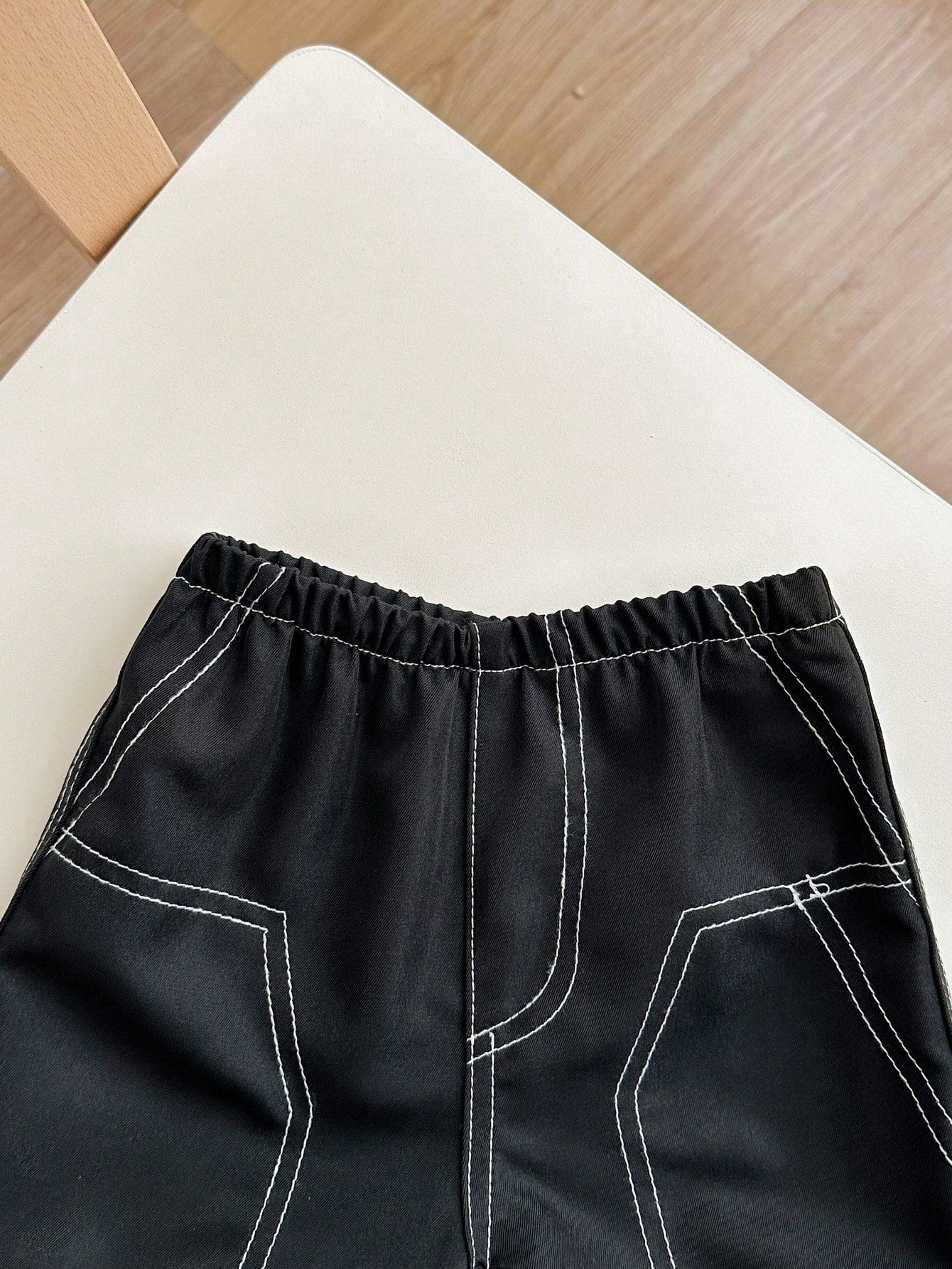 2pcs/Set Baby Boy/Girl Casual School Chic Oversized Top/Shirt With Elastic Waist Shorts Outfit, Suitable For Spring/Summer Indoor And Outdoor Wear