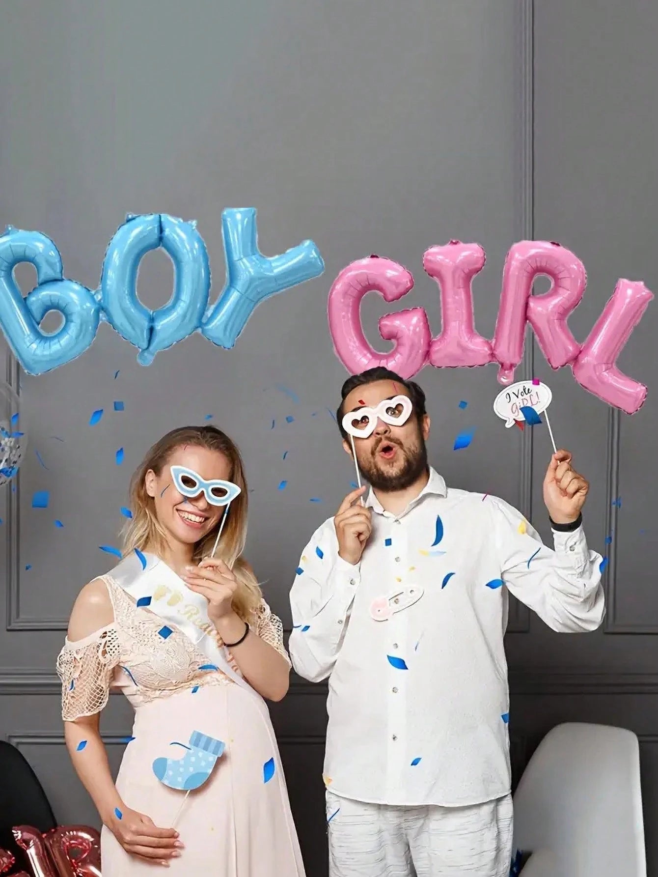 2pcs/Set Balloon Gender Reveal Party Decoration For Baby Shower, For Boy And Girl Baby Shower Family Decorations Gifts