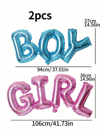 2pcs/Set Balloon Gender Reveal Party Decoration For Baby Shower, For Boy And Girl Baby Shower Family Decorations Gifts