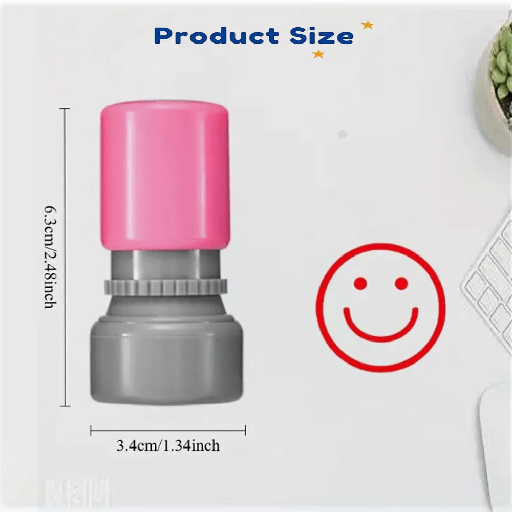 2pcs/Set Funny Smile/Frown Face Behavior Emotion Stamps- Teacher Office Stamps, Back To School Essentials