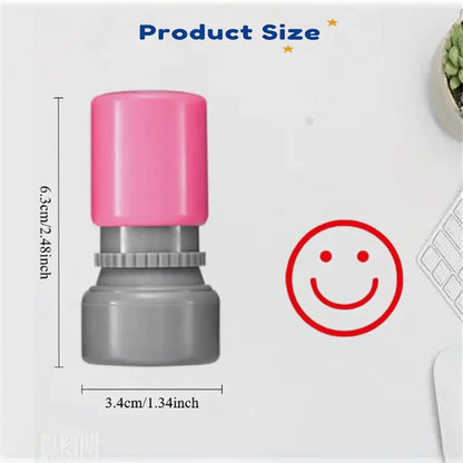 2pcs/Set Funny Smile/Frown Face Behavior Emotion Stamps- Teacher Office Stamps, Back To School Essentials