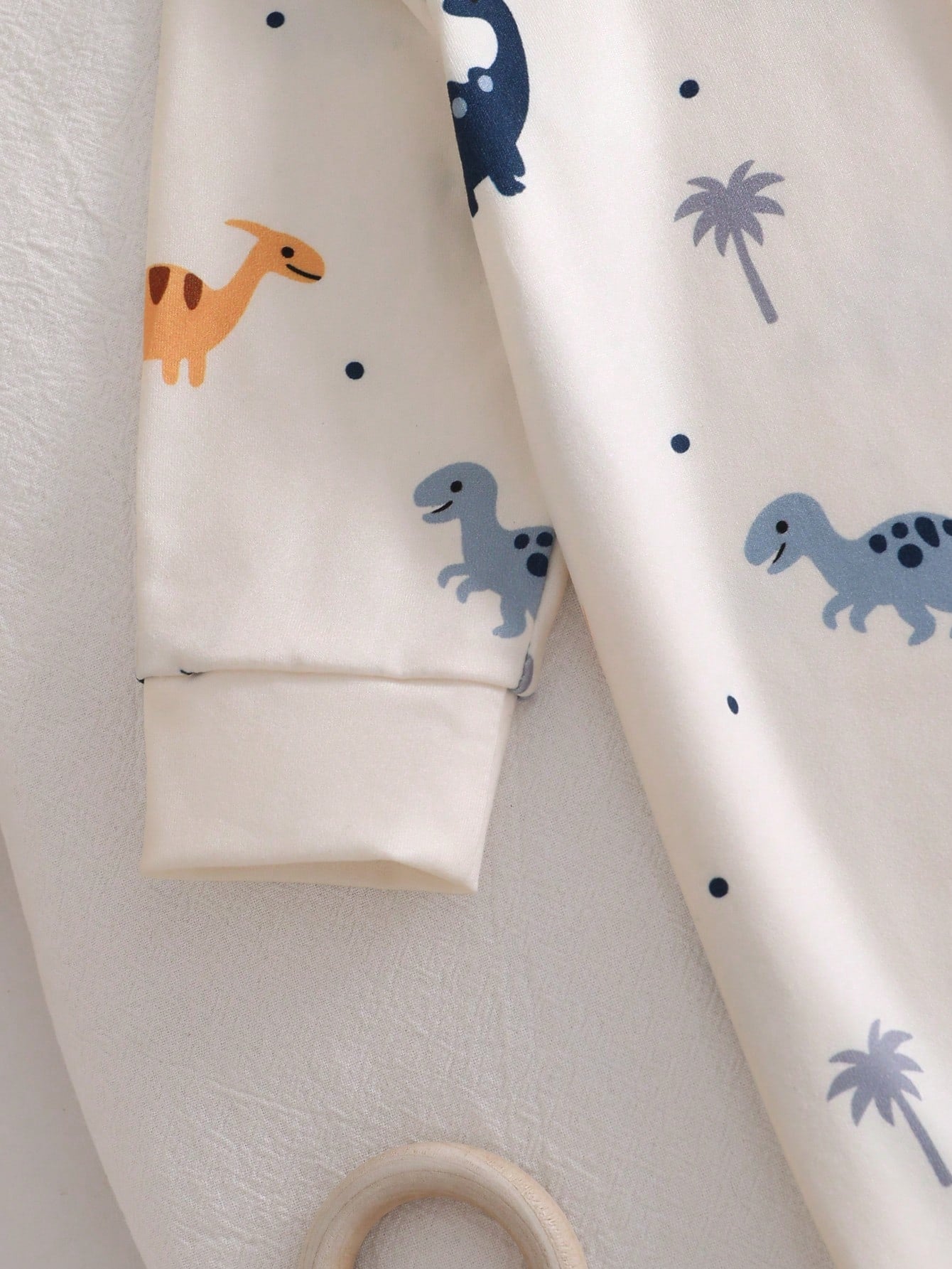 2pcs/Set Newborn Home Jumpsuit, Long Sleeve Off-White Soft Comfortable Autumn Cute Funny Graphic