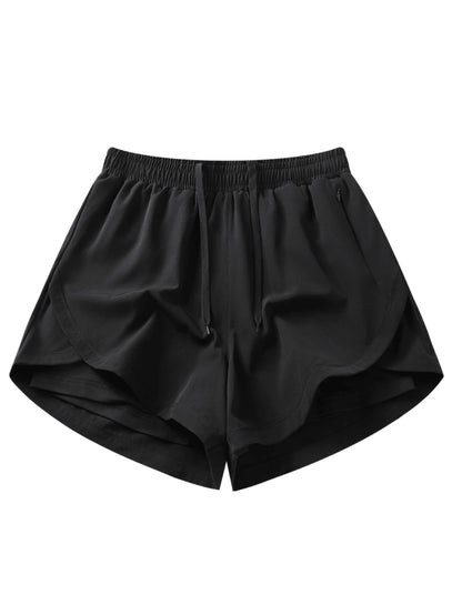 2pcs/Set Women's Sports Shorts| Quick-Dry Polyester & Spandex Blend| Breathable, Lightweight| Adjustable Drawstring Waistband| Suitable For Fitness And Casual Wear| Machine Washable| Multi-Seaso