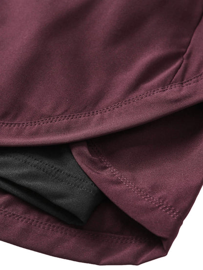 2pcs/Set Women's Sports Shorts| Quick-Dry Polyester & Spandex Blend| Breathable, Lightweight| Adjustable Drawstring Waistband| Suitable For Fitness And Casual Wear| Machine Washable| Multi-Seaso