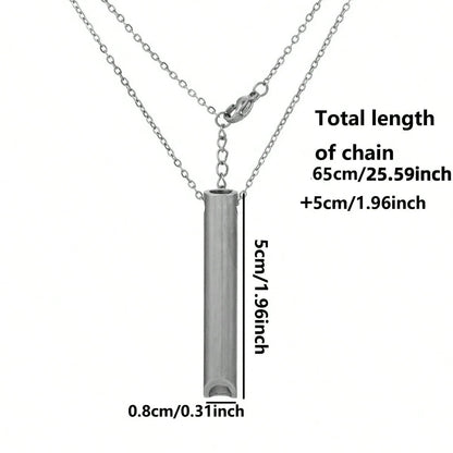 2pcs Stainless Steel Breathing Necklace, Relieve Anxiety, Meditation Jewelry With Quiet Breathing Tool, Suitable For Daily Wear, Also A Perfect Gift For Women