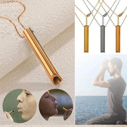 2pcs Stainless Steel Breathing Necklace, Relieve Anxiety, Meditation Jewelry With Quiet Breathing Tool, Suitable For Daily Wear, Also A Perfect Gift For Women