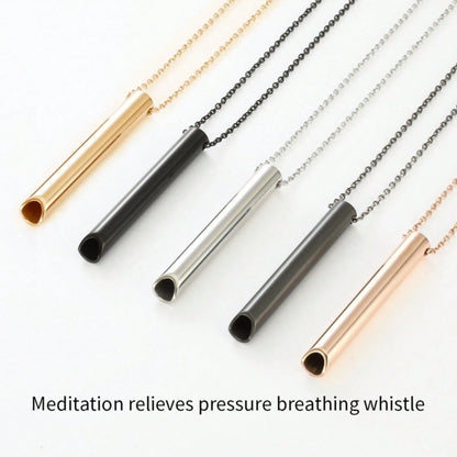 2pcs Stainless Steel Breathing Necklace, Relieve Anxiety, Meditation Jewelry With Quiet Breathing Tool, Suitable For Daily Wear, Also A Perfect Gift For Women