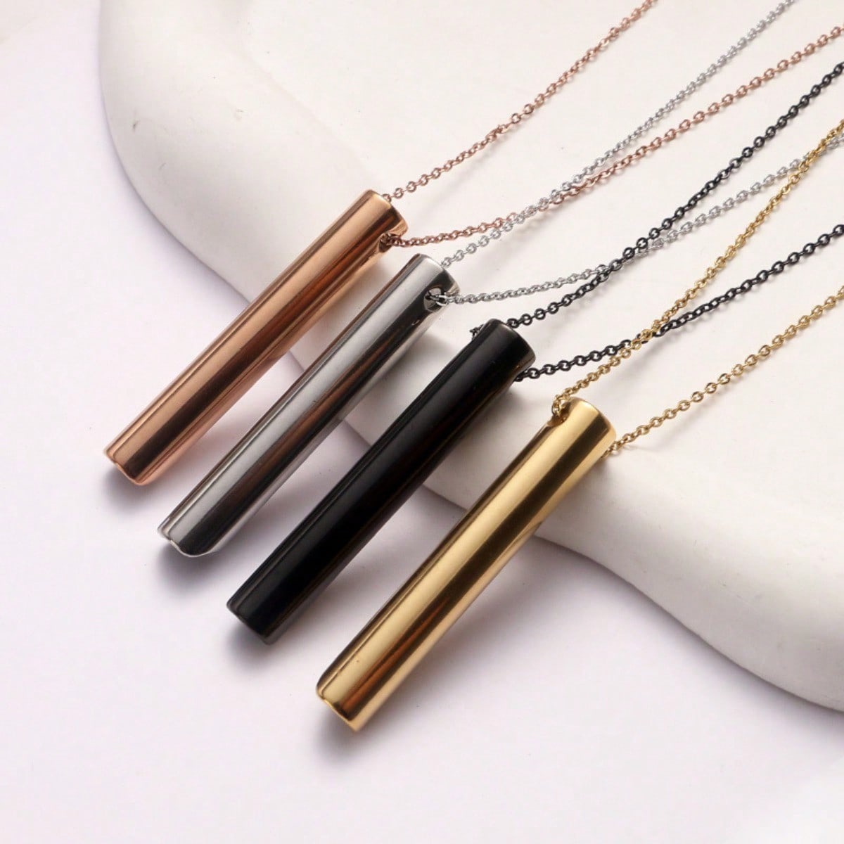 2pcs Stainless Steel Breathing Necklace, Relieve Anxiety, Meditation Jewelry With Quiet Breathing Tool, Suitable For Daily Wear, Also A Perfect Gift For Women