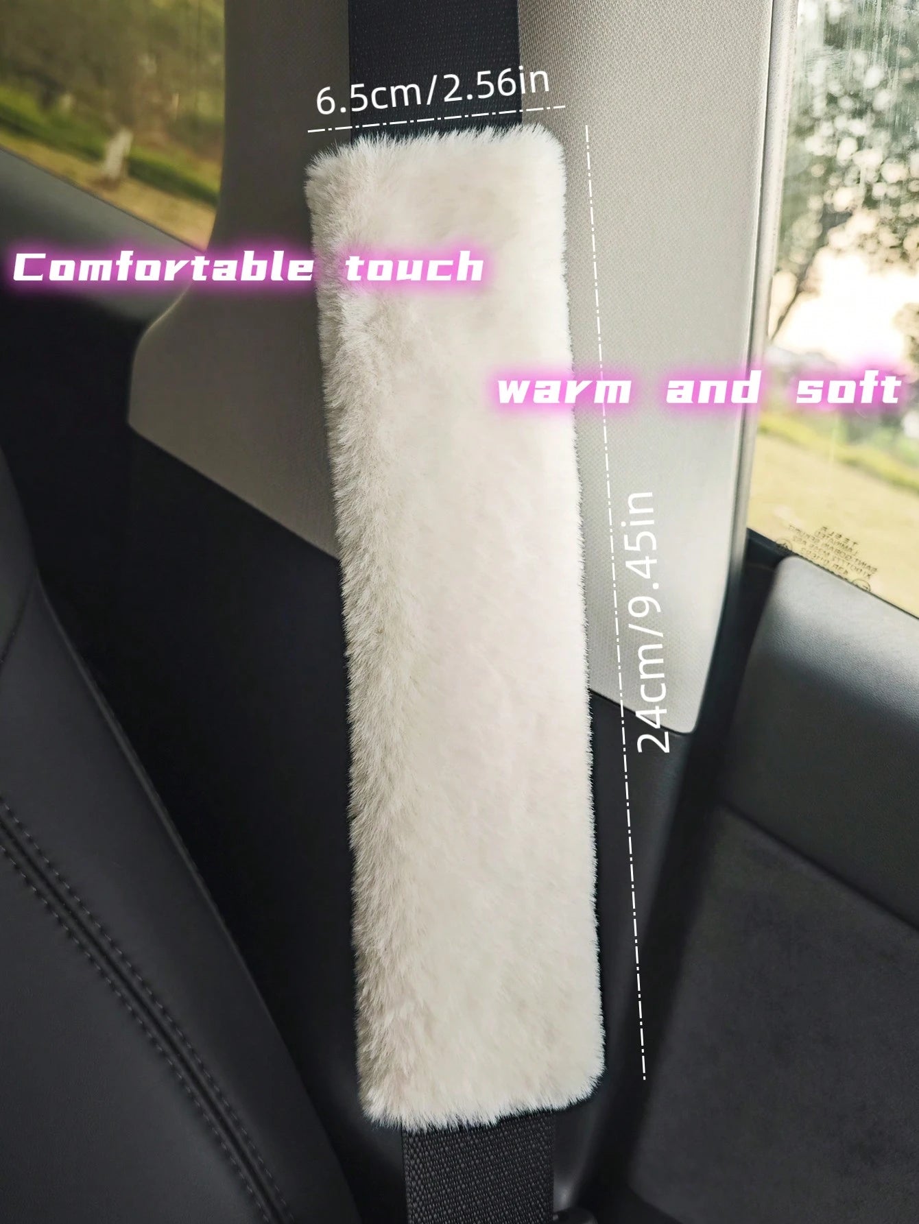 2pcs Winter Warm Short Plush Shoulder Protection, Warm And Anti Strangulation Seat Belt Protective Cover,Car Accessories