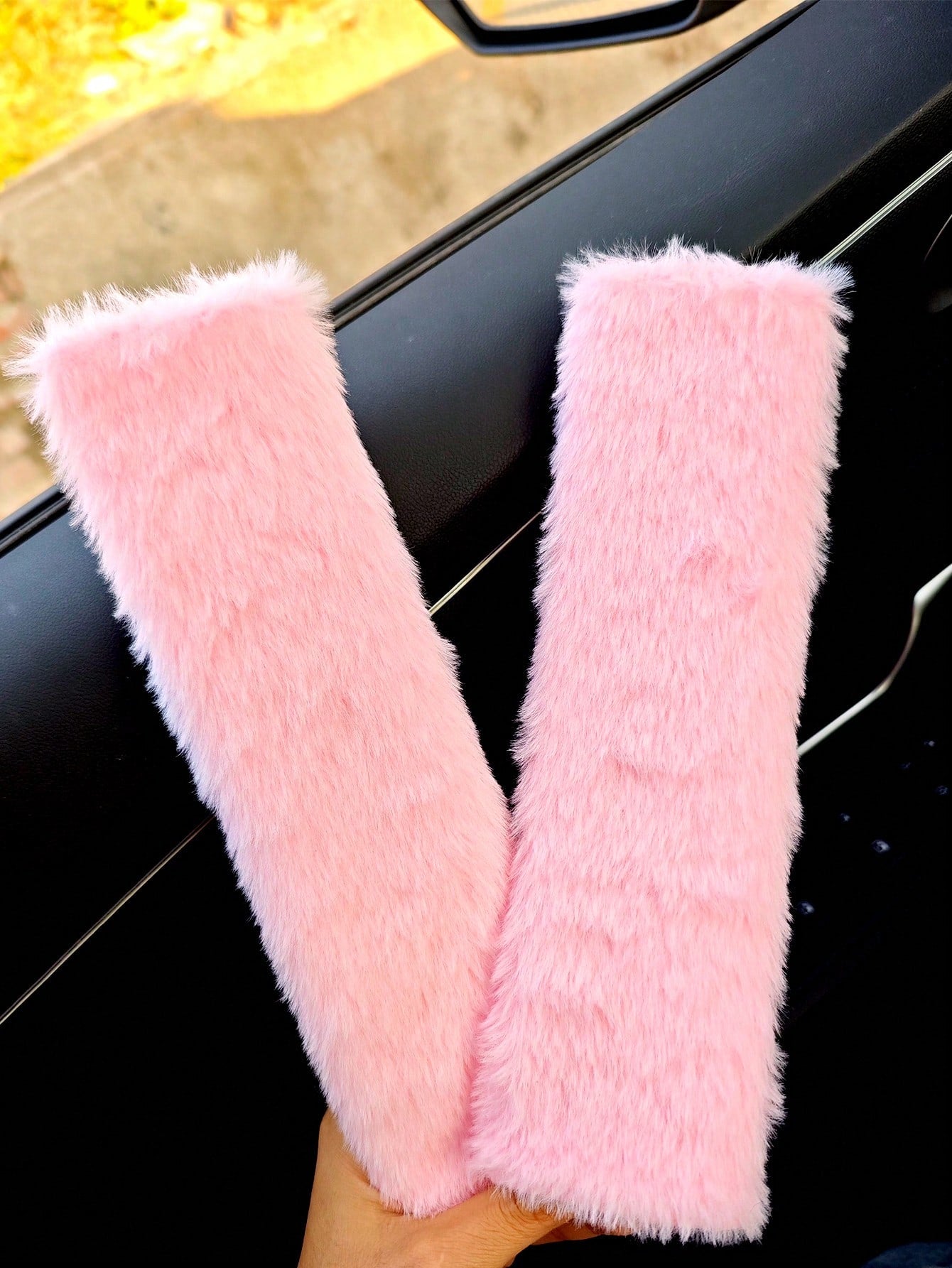 2pcs Winter Warm Short Plush Shoulder Protection, Warm And Anti Strangulation Seat Belt Protective Cover,Car Accessories