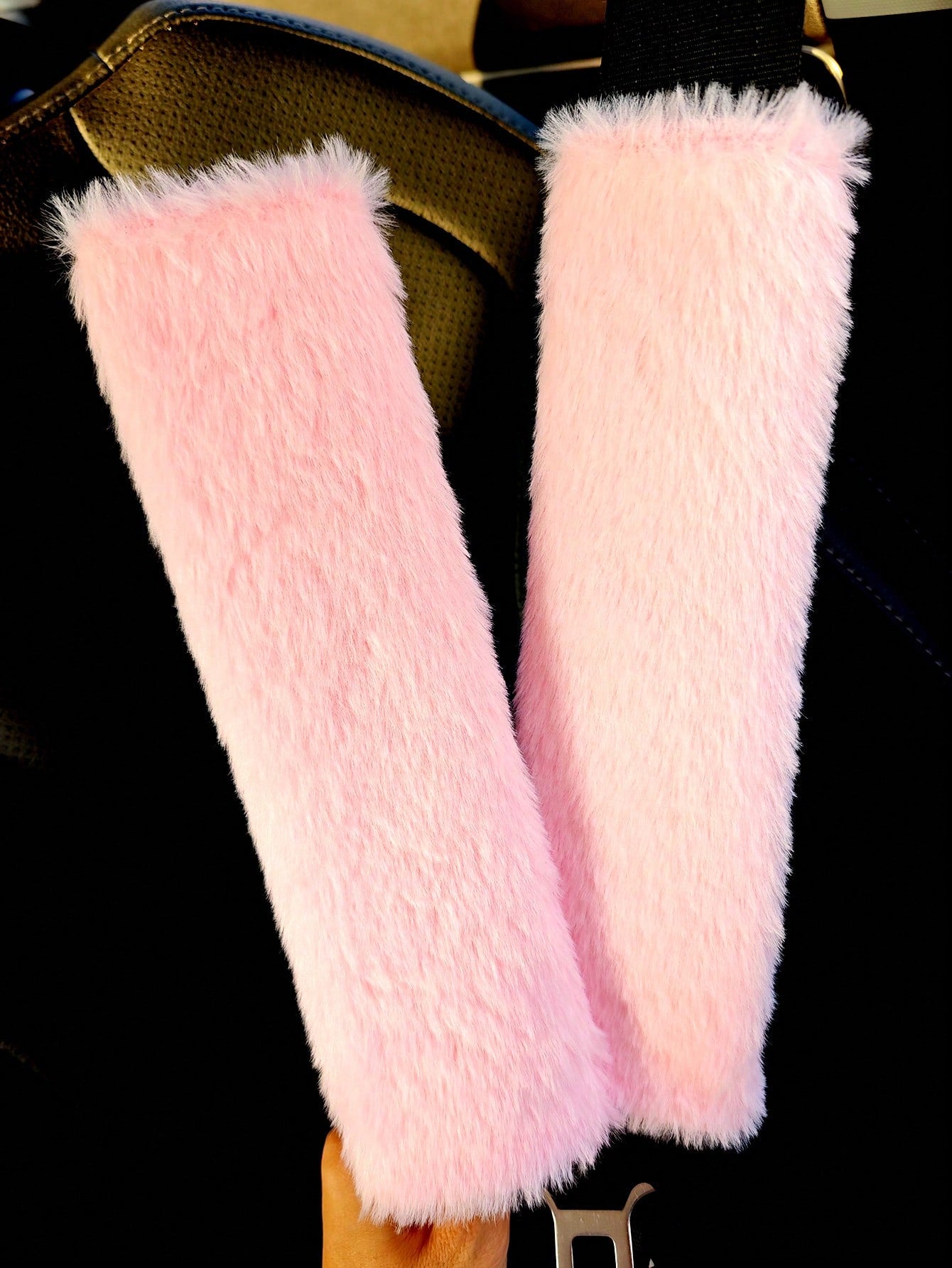 2pcs Winter Warm Short Plush Shoulder Protection, Warm And Anti Strangulation Seat Belt Protective Cover,Car Accessories