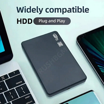 2TB High-Speed USB 3, 0 Portable External Hard Drive- Tool-Free Plug & Play, Large Capacity HDD With ExFAT File System, Fast Data Transfer For PC/Laptop/Office, Video/Music Backup, Stylish Black Desi