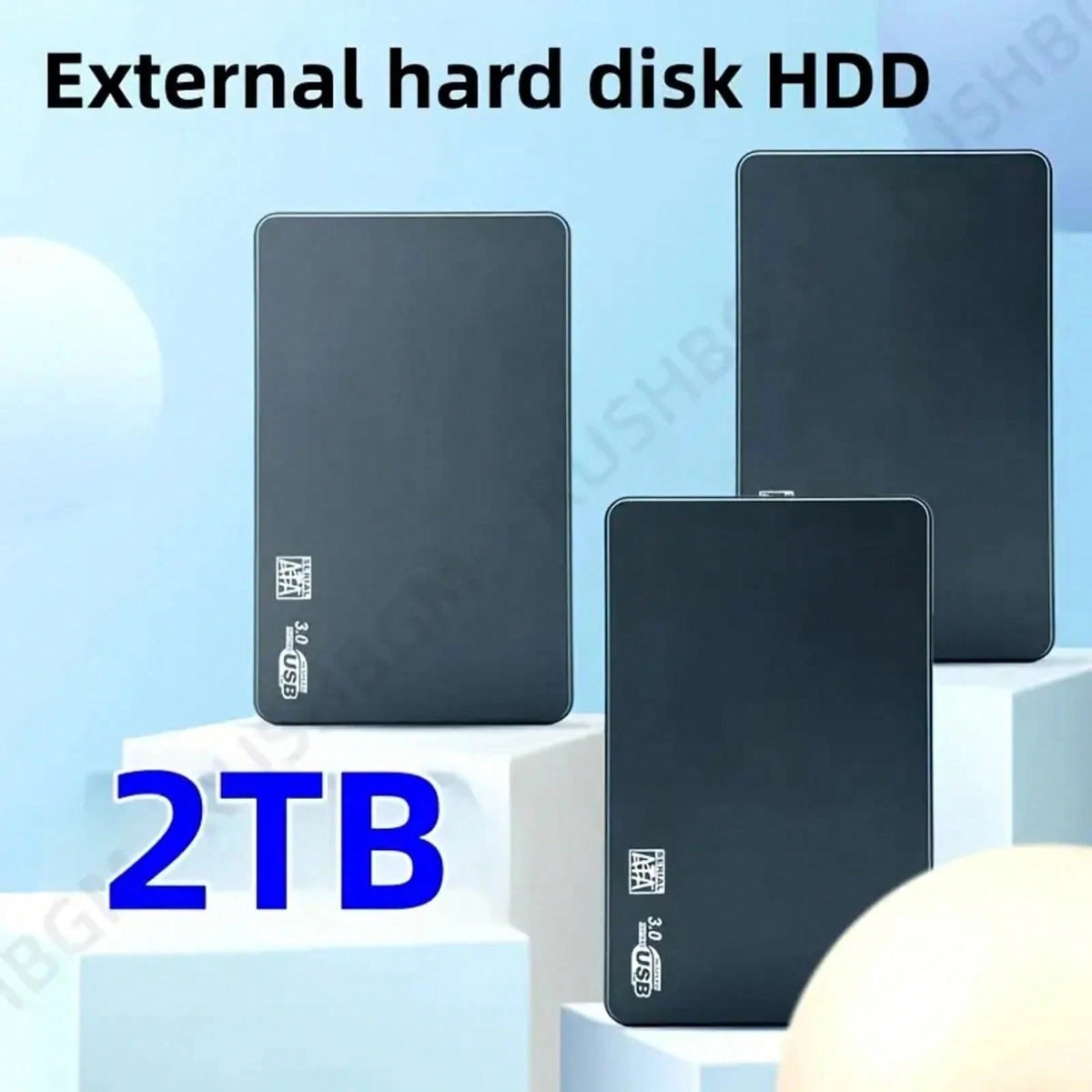 2TB High-Speed USB 3, 0 Portable External Hard Drive- Tool-Free Plug & Play, Large Capacity HDD With ExFAT File System, Fast Data Transfer For PC/Laptop/Office, Video/Music Backup, Stylish Black Desi
