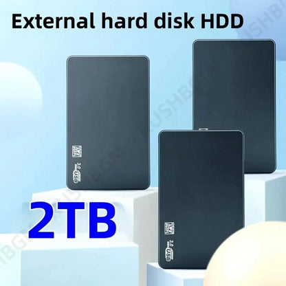 2TB High-Speed USB 3, 0 Portable External Hard Drive- Tool-Free Plug & Play, Large Capacity HDD With ExFAT File System, Fast Data Transfer For PC/Laptop/Office, Video/Music Backup, Stylish Black Desi