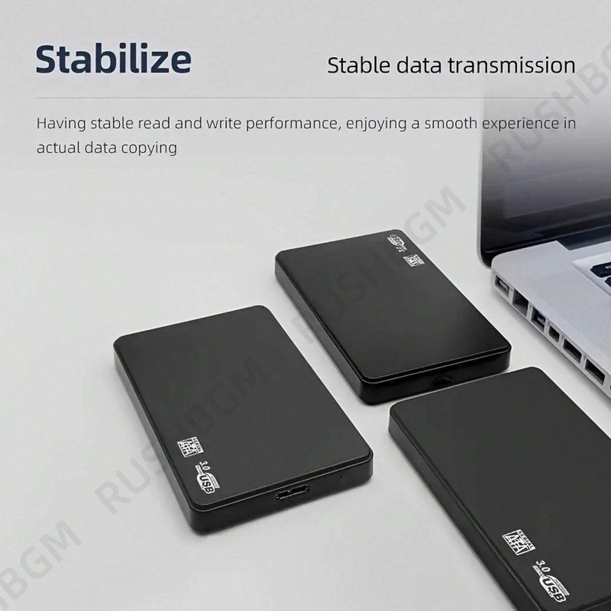 2TB High-Speed USB 3, 0 Portable External Hard Drive- Tool-Free Plug & Play, Large Capacity HDD With ExFAT File System, Fast Data Transfer For PC/Laptop/Office, Video/Music Backup, Stylish Black Desi