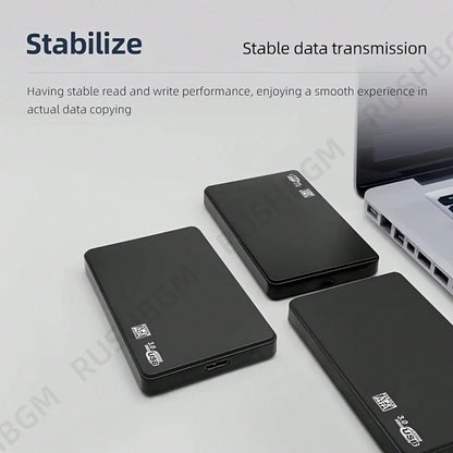 2TB High-Speed USB 3, 0 Portable External Hard Drive- Tool-Free Plug & Play, Large Capacity HDD With ExFAT File System, Fast Data Transfer For PC/Laptop/Office, Video/Music Backup, Stylish Black Desi
