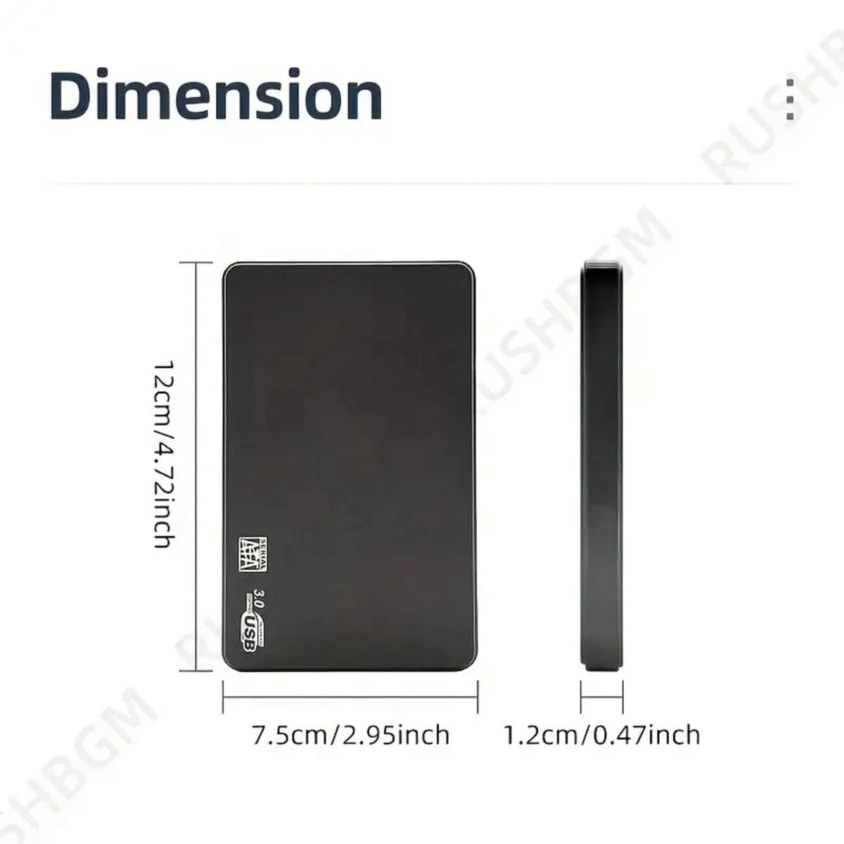 2TB High-Speed USB 3, 0 Portable External Hard Drive- Tool-Free Plug & Play, Large Capacity HDD With ExFAT File System, Fast Data Transfer For PC/Laptop/Office, Video/Music Backup, Stylish Black Desi