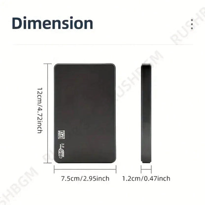 2TB High-Speed USB 3, 0 Portable External Hard Drive- Tool-Free Plug & Play, Large Capacity HDD With ExFAT File System, Fast Data Transfer For PC/Laptop/Office, Video/Music Backup, Stylish Black Desi