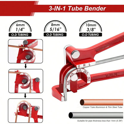 3/16 Inch Brake Line Bender Flaring Tool Include 25FT Zinc-Plated Copper Coated Brake Bending Lines And Single Flare Cutter Repair Kit 16 Rust-Resistant Fitting 4 Nut