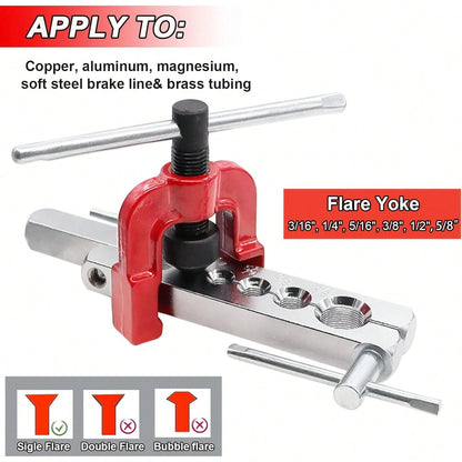 3/16 Inch Brake Line Bender Flaring Tool Include 25FT Zinc-Plated Copper Coated Brake Bending Lines And Single Flare Cutter Repair Kit 16 Rust-Resistant Fitting 4 Nut