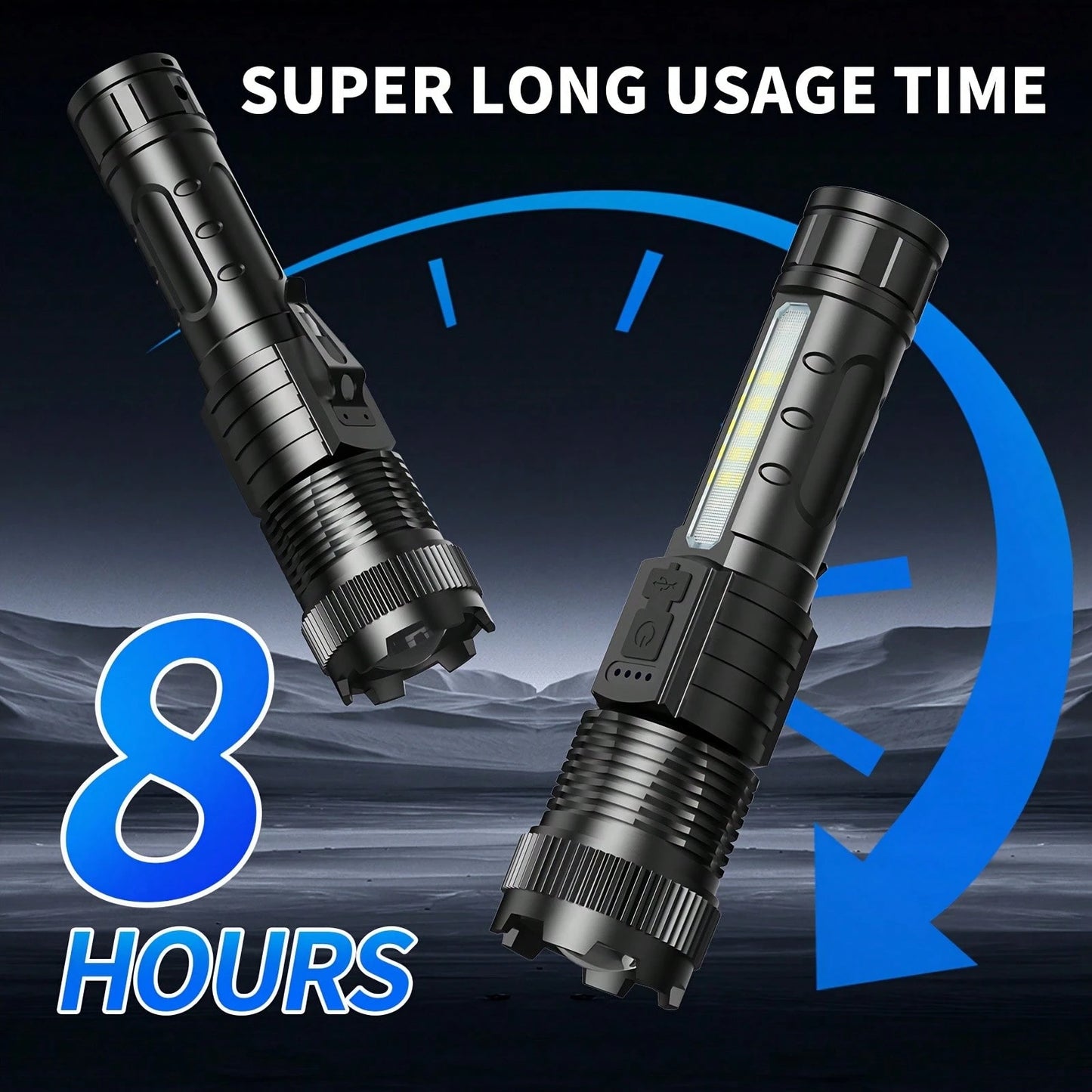 3/2/1 Pack Rechargeable Flashlight, High-Lumen Super Bright Flashlight, 6-Mode Zoomable Flashlight, COB Side Light, Powerful Handheld LED Flashlight, Suitable For Emergencies, Camping, Fishing, Hiking