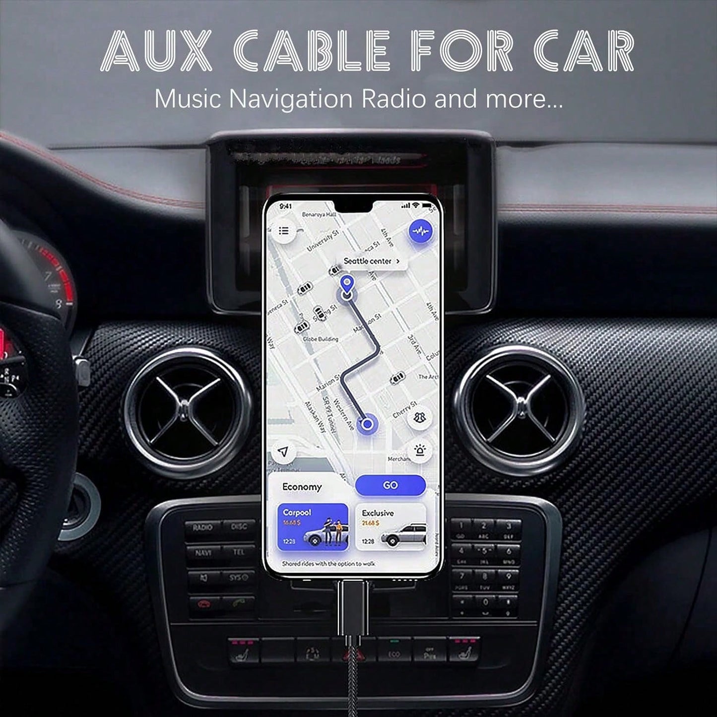 3.5mm AUX Stereo Audio Cable Adapter For Car Home Stereo/Speakers/Headphones, Compatible With IPhone 15 Pro Max/15 Pro/15 Plus/15, S25/S24/S23/S22/S21/S20 Ultra Plus Car Audio Connector