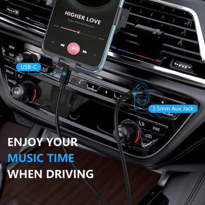 3.5mm AUX Stereo Audio Cable Adapter For Car Home Stereo/Speakers/Headphones, Compatible With IPhone 15 Pro Max/15 Pro/15 Plus/15, S25/S24/S23/S22/S21/S20 Ultra Plus Car Audio Connector