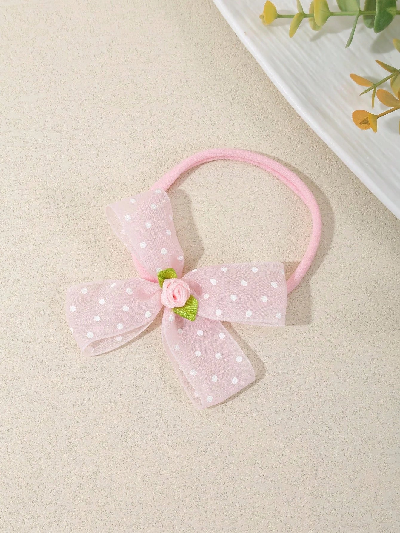 3/6pcs Set New Polka Dot Mesh Handmade Bow Baby Headbands, Cute 3D Flower Bow Decor Infant Hair Accessories, Soft Comfortable Seamless Princess Headwear (Excluding Display Card)