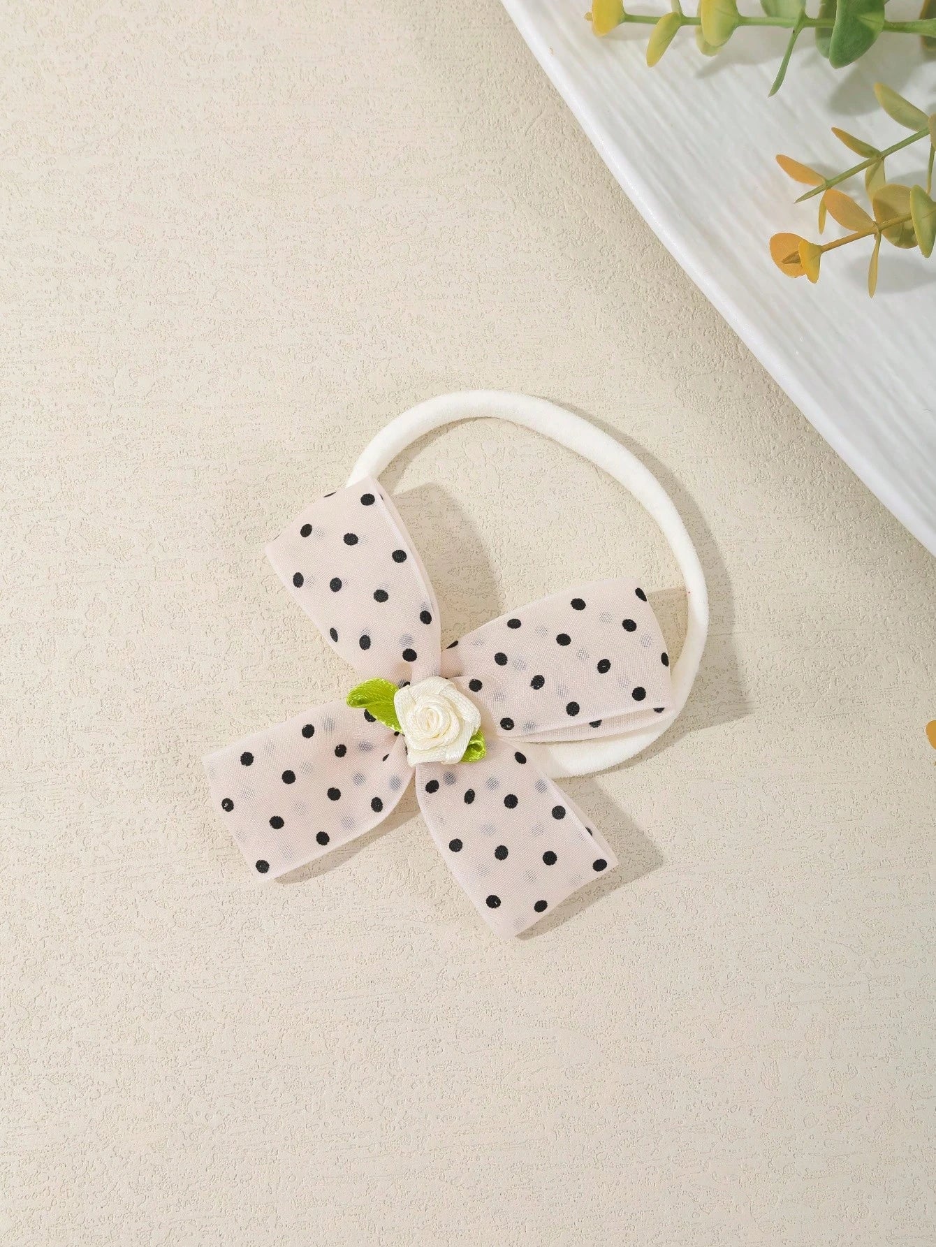 3/6pcs Set New Polka Dot Mesh Handmade Bow Baby Headbands, Cute 3D Flower Bow Decor Infant Hair Accessories, Soft Comfortable Seamless Princess Headwear (Excluding Display Card)