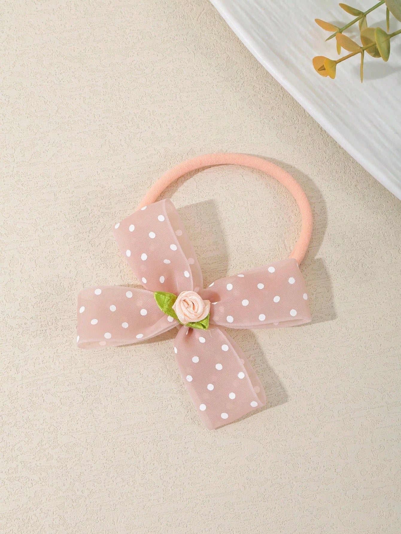 3/6pcs Set New Polka Dot Mesh Handmade Bow Baby Headbands, Cute 3D Flower Bow Decor Infant Hair Accessories, Soft Comfortable Seamless Princess Headwear (Excluding Display Card)
