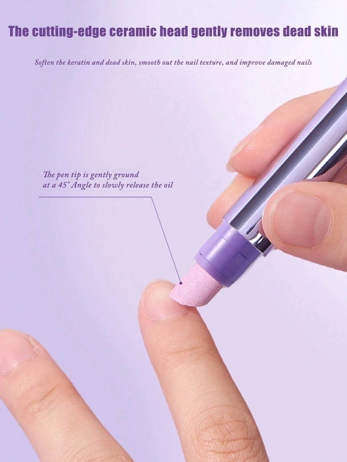 3-In-1 Cuticle Oil Pen Cuticle Pusher Nail Oil Pen With Ceramic Tip, Cuticle Treatment For Hangnails, Dry & Damaged Nails, Nail Cuticle Remover Pen