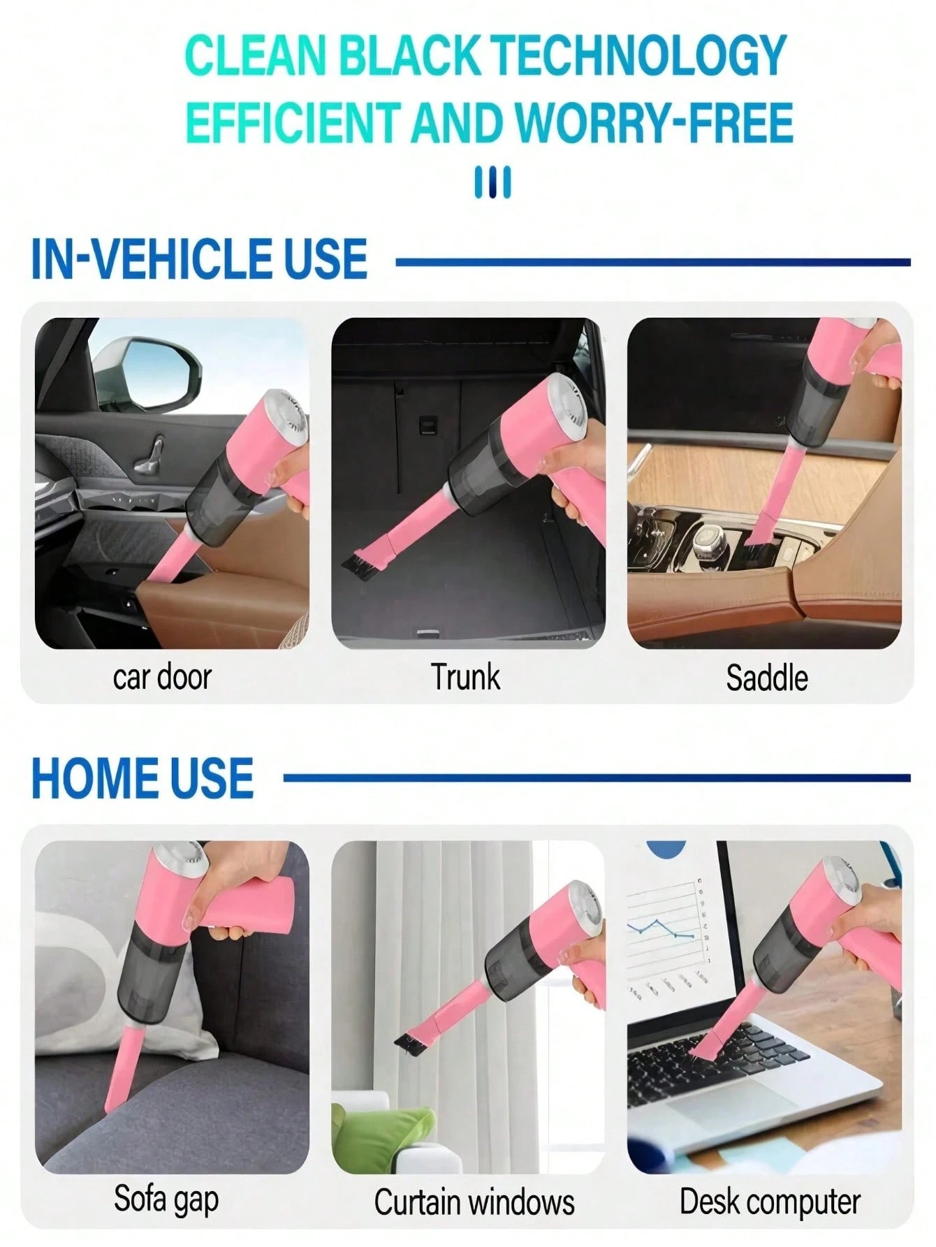 3-In-1 Handheld Vacuum Cleaner- 2000mAh, Fast Charging, Powerful Wet/Dry Suction For Car, Home And Pets, USB-C Charging, Washable Filter, Low Noise Air Purifier And Multi-Function Nozzle Set, Essenti