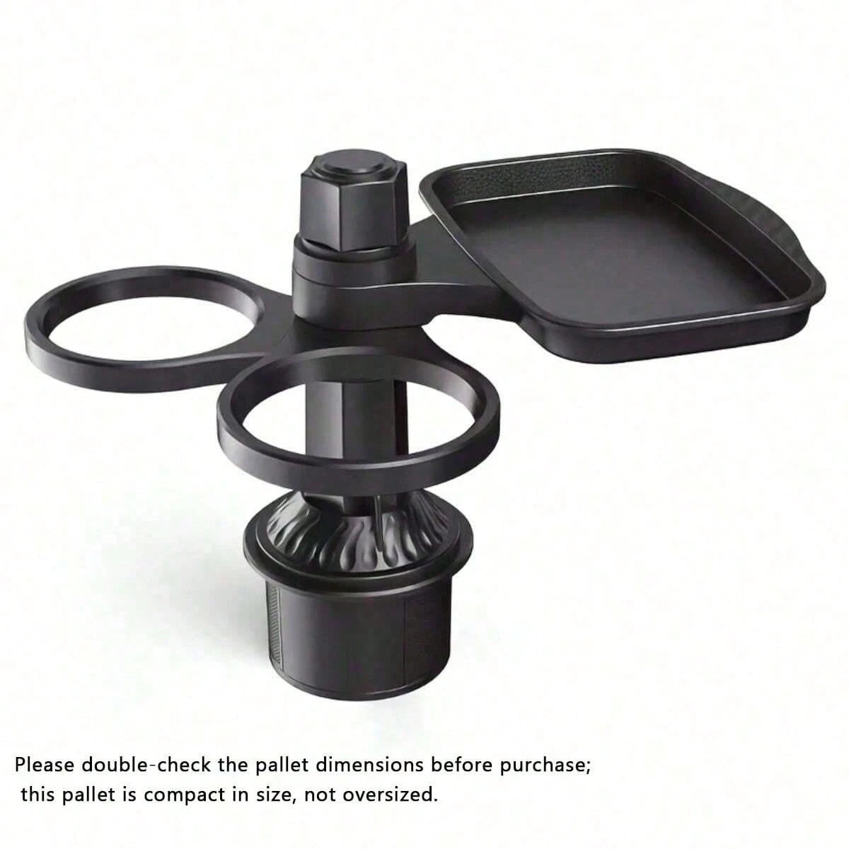 3-In-1 Multifunctional Car Cup Holder Expander With Detachable Tray And Rotating Tray, Fits Car Cup Holder, Includes Dual Cup Holder And Adjustable Base, Plastic Material
