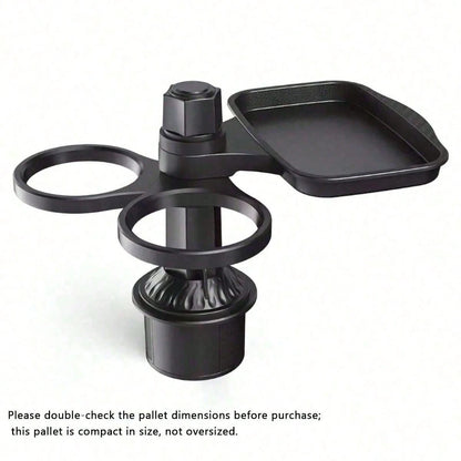 3-In-1 Multifunctional Car Cup Holder Expander With Detachable Tray And Rotating Tray, Fits Car Cup Holder, Includes Dual Cup Holder And Adjustable Base, Plastic Material