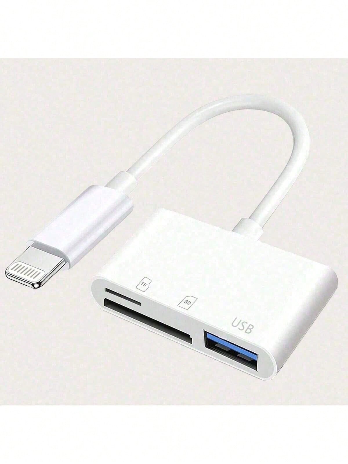 3-In-1 SD TF Micro SD Card Reader, USB-C/Lightning Adapter, High-Speed Data Transfer, Plug And Play, Compatible With Camera/Phone/Laptop, Suitable For US/EU/UK/AU Standards