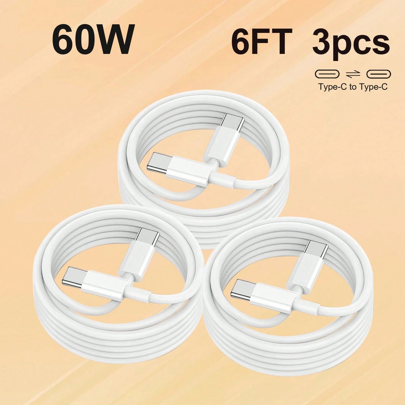 3-Pack 6FT USB-C To USB-C Fast Charging Cable: Compatible With I Phone 15/16 Series, IPad, Redmi, OnePlus & More Compatible With IPhone 16, 16 Pro Max, 15, 15 Plus, 15 Pro, 15 Pro Max,Compatible With