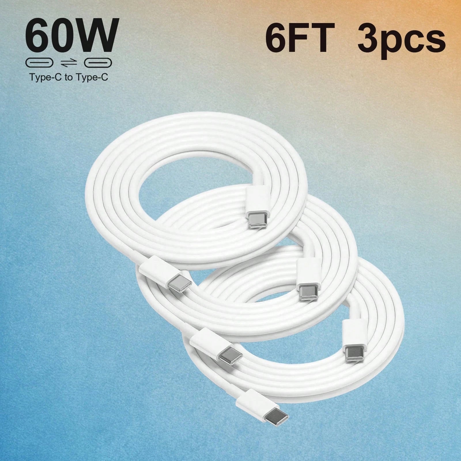 3-Pack 6FT USB-C To USB-C Fast Charging Cable: Compatible With I Phone 15/16 Series, IPad, Redmi, OnePlus & More Compatible With IPhone 16, 16 Pro Max, 15, 15 Plus, 15 Pro, 15 Pro Max,Compatible With