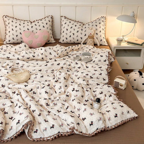 3 PiecesSpherical Korean Lace Bedding Set, Soft And Comfortable, Skin-Friendly And Delicate, Suitable For Bedroom, Guest Room, Student Dorm, Suitable For The Whole Family, 1 Flat Sheet + 2 Pillowcases