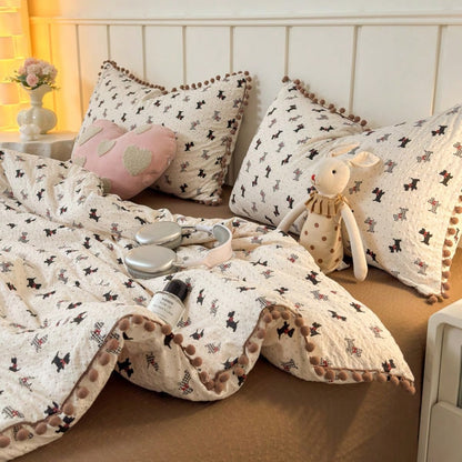 3 PiecesSpherical Korean Lace Bedding Set, Soft And Comfortable, Skin-Friendly And Delicate, Suitable For Bedroom, Guest Room, Student Dorm, Suitable For The Whole Family, 1 Flat Sheet + 2 Pillowcases