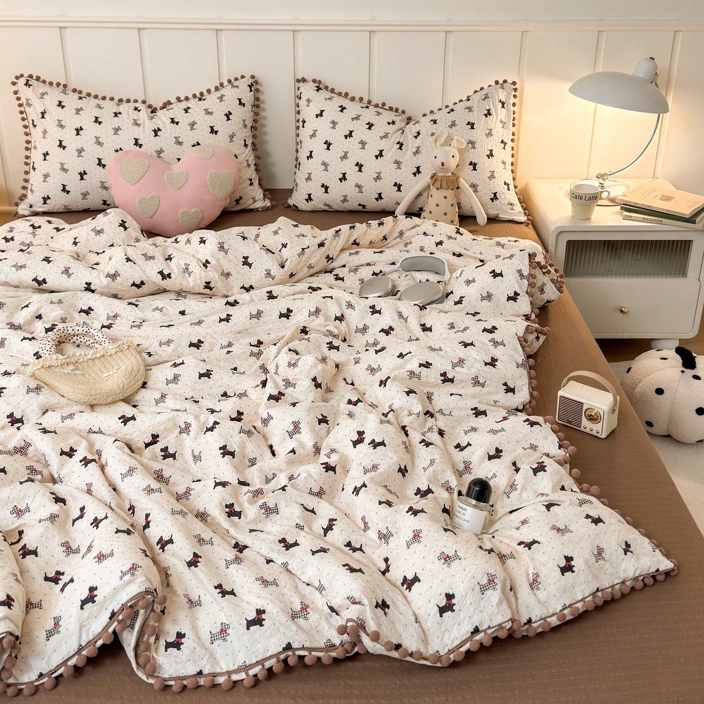 3 PiecesSpherical Korean Lace Bedding Set, Soft And Comfortable, Skin-Friendly And Delicate, Suitable For Bedroom, Guest Room, Student Dorm, Suitable For The Whole Family, 1 Flat Sheet + 2 Pillowcases