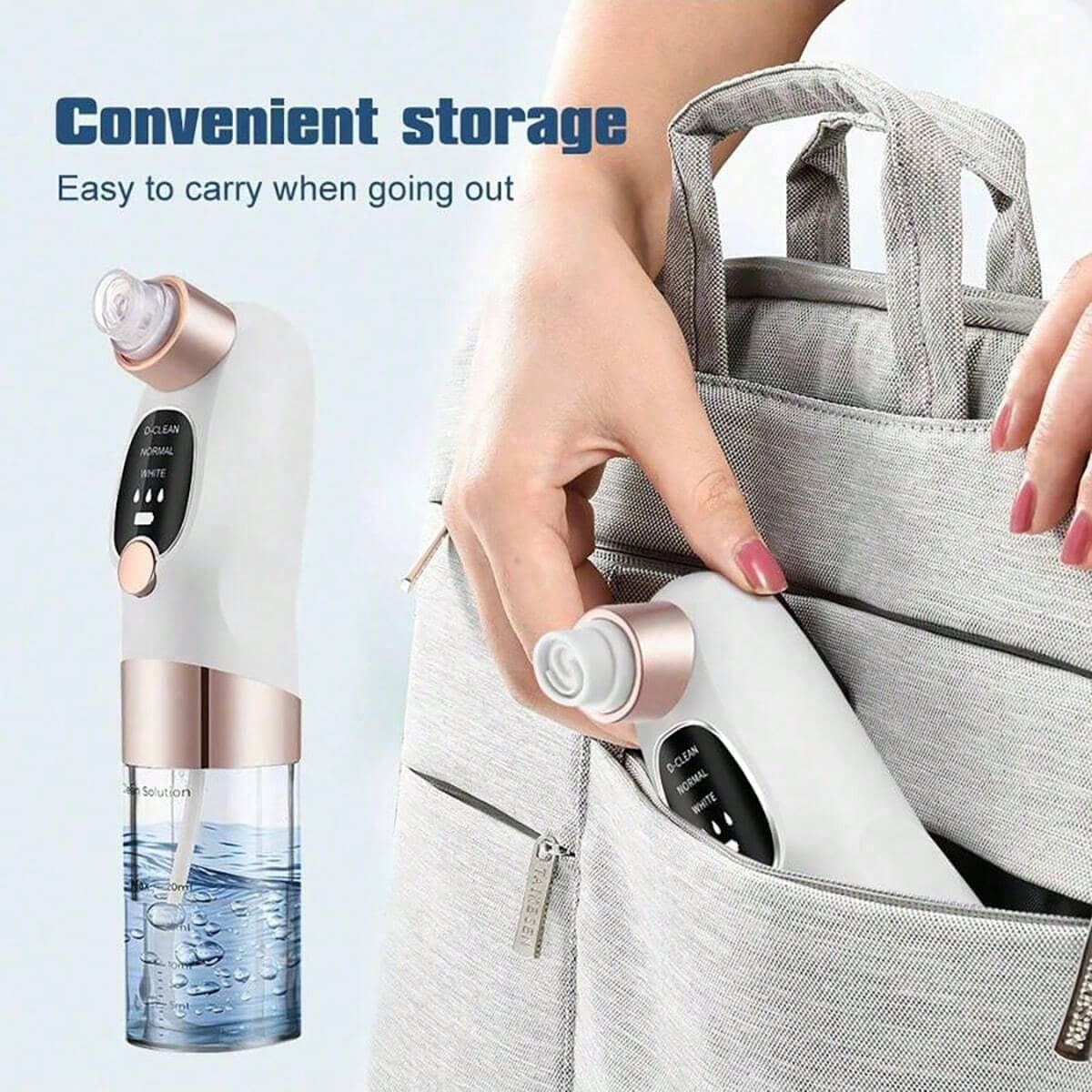 3-Speed Adjustable Blackhead Remover- Facial Blackhead Extractor Tool With 6 Suction Heads, Pore Vacuum Suction, USB Rechargeable, 400mAh Lithium Battery, Powerful Suction, Unisex