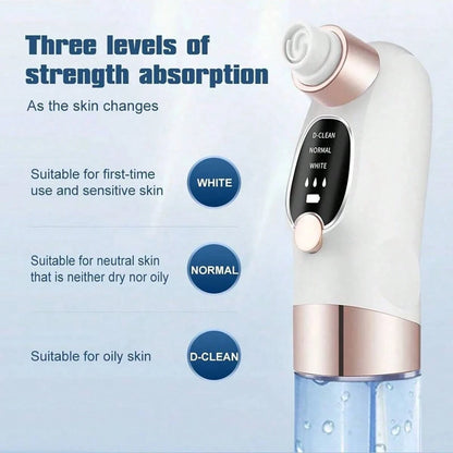 3-Speed Adjustable Blackhead Remover- Facial Blackhead Extractor Tool With 6 Suction Heads, Pore Vacuum Suction, USB Rechargeable, 400mAh Lithium Battery, Powerful Suction, Unisex