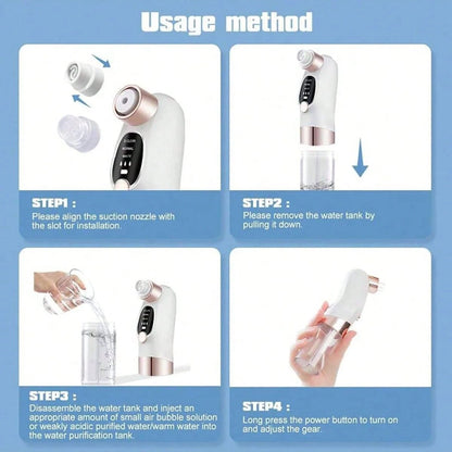 3-Speed Adjustable Blackhead Remover- Facial Blackhead Extractor Tool With 6 Suction Heads, Pore Vacuum Suction, USB Rechargeable, 400mAh Lithium Battery, Powerful Suction, Unisex