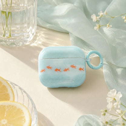 3 Styles Summer Goldfish Earphone Case Compatible With AirPods Case 2/3/4/Pro/Pro2/Pro3, With Ring Shockproof Earphone Case, Gift, Fashion Accessory, Birthday Gift For Men And Women, Holiday Gift