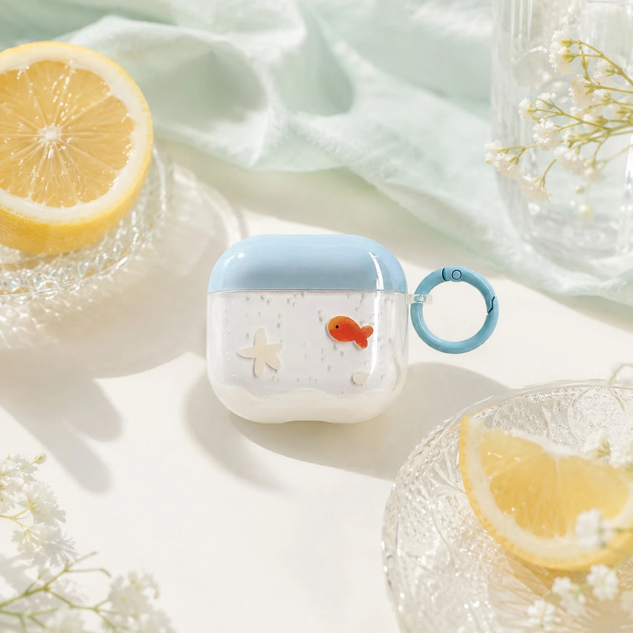 3 Styles Summer Goldfish Earphone Case Compatible With AirPods Case 2/3/4/Pro/Pro2/Pro3, With Ring Shockproof Earphone Case, Gift, Fashion Accessory, Birthday Gift For Men And Women, Holiday Gift
