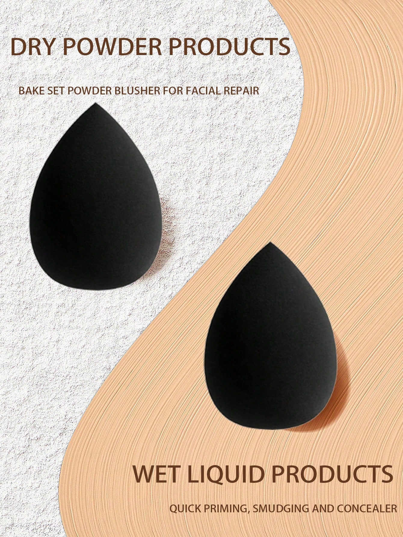 30/20/15/10/8//6/5/3/2pcs Multi-Functional Black Makeup Sponges, Liquid/Cream/Powder Seamless Smooth Makeup Sponges, Water Drop Shaped Makeup Sponges, Dry And Wet Use Makeup Tools, Multi-Functional Ma