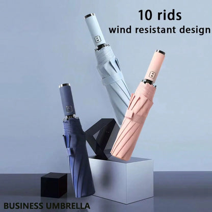 30 Bones Windproof Strong Reinforced Automatic Folding Umbrella For Men And Women, Large Buckle Handle Wind And Water Resistant 1PC Summer Cooling,Beach,Travel