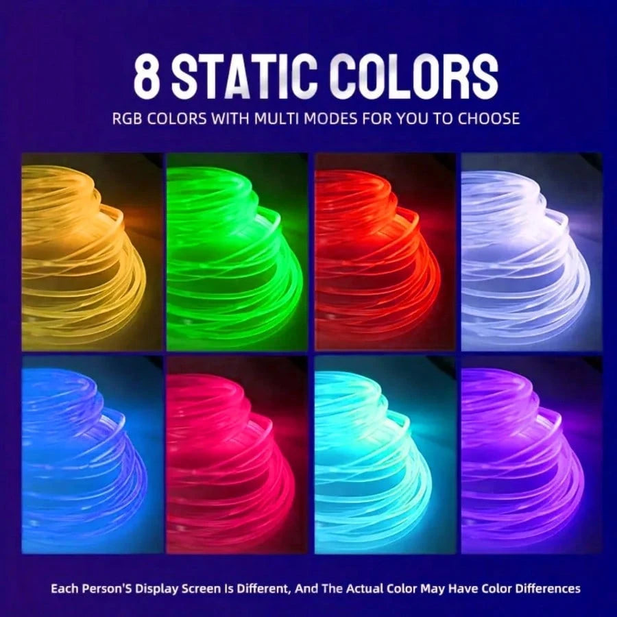 300cm/118.11 Inches Car Atmosphere Light, Multiple Colors, USB Plug-In Atmosphere Light Strip, Mobile Phone APP Music Rhythm Control LED Light, Car High Brightness Neon Light Set