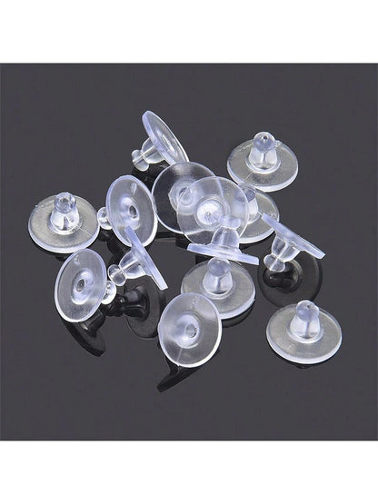 30Pcs/100pcs/200pcs Fishhook Earring Backs For Droopy Ears Earring Backs Replacements Clear Rubber Earring Back Stoppers Soft Clutch Earring Pin Backs