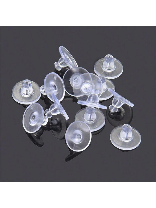 30Pcs/100pcs/200pcs Fishhook Earring Backs For Droopy Ears Earring Backs Replacements Clear Rubber Earring Back Stoppers Soft Clutch Earring Pin Backs